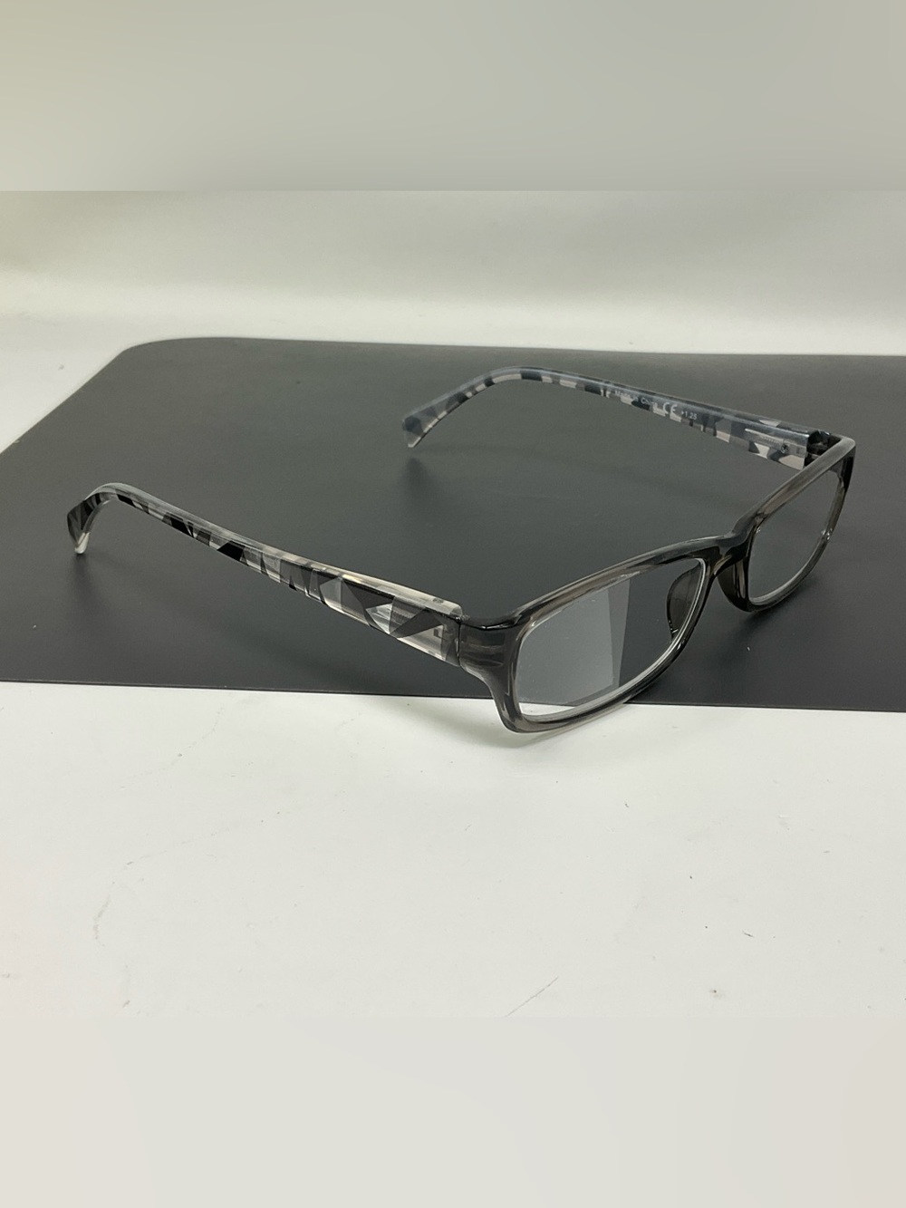 Kerecsen Womens Reading Glasses Black Gray Geometric +1.25 Strength Eyeglasses